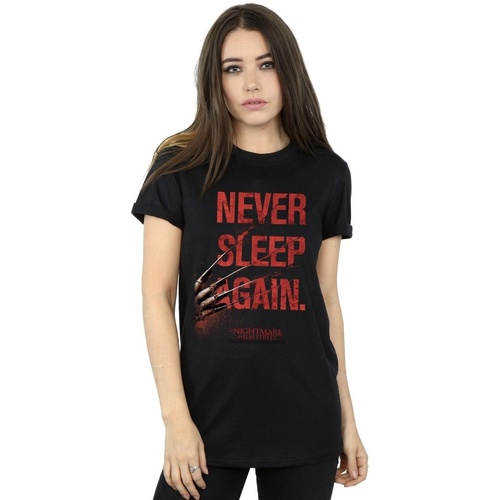 textil Mujer Camisetas manga larga A Nightmare On Elm Street Never Sleep Again Negro