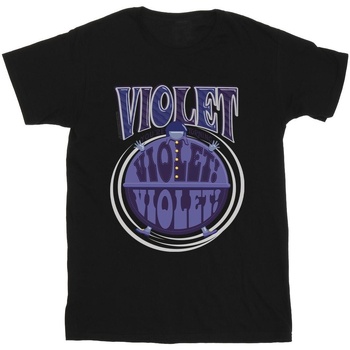 textil Niña Camisetas manga larga Willy Wonka Violet Turning Violet Negro