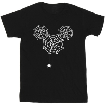 textil Hombre Camisetas manga larga Disney Mickey Mouse Spider Web Head Negro
