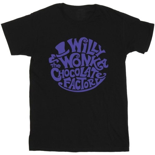 textil Niña Camisetas manga larga Willy Wonka & The Chocolate Fact Typed Logo Negro