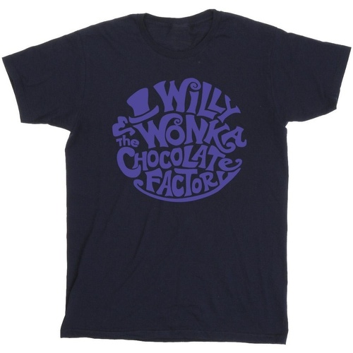 textil Niña Camisetas manga larga Willy Wonka & The Chocolate Fact Typed Logo Azul