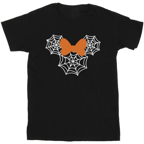 textil Hombre Camisetas manga larga Disney Minnie Mouse Spider Web Head Negro