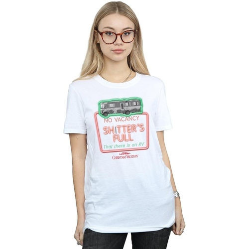 textil Mujer Camisetas manga larga National Lampoon´s Christmas Va Greyscale No Vacancy Blanco