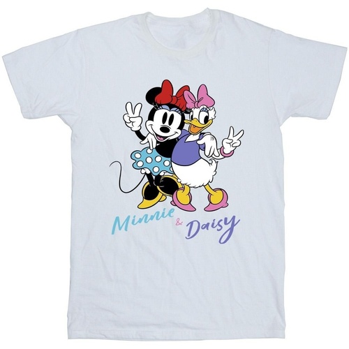 textil Hombre Camisetas manga larga Disney Minnie Mouse And Daisy Blanco