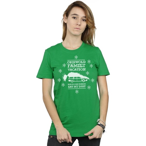 textil Mujer Camisetas manga larga National Lampoon´s Christmas Va Eat My Dust Verde