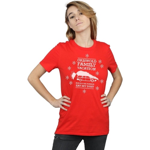 textil Mujer Camisetas manga larga National Lampoon´s Christmas Va Eat My Dust Rojo
