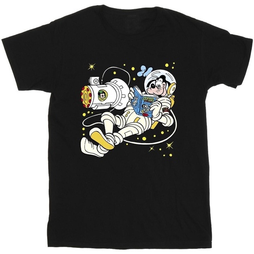 textil Hombre Camisetas manga larga Disney Goofy Reading In Space Negro