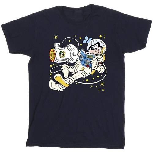 textil Hombre Camisetas manga larga Disney Goofy Reading In Space Azul