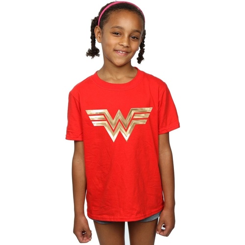textil Niña Camisetas manga larga Dc Comics Wonder Woman 84 Gold Emblem Rojo