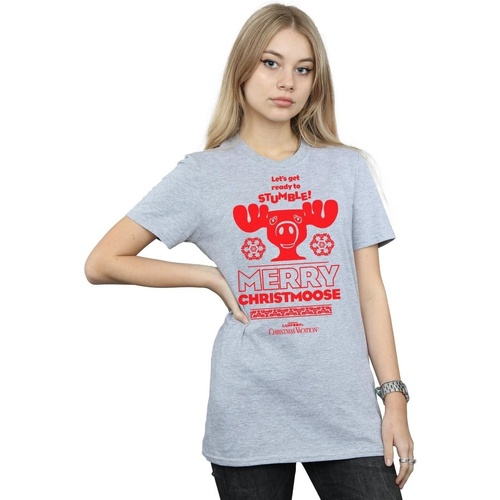 textil Mujer Camisetas manga larga National Lampoon´s Christmas Va Merry Christmoose Gris