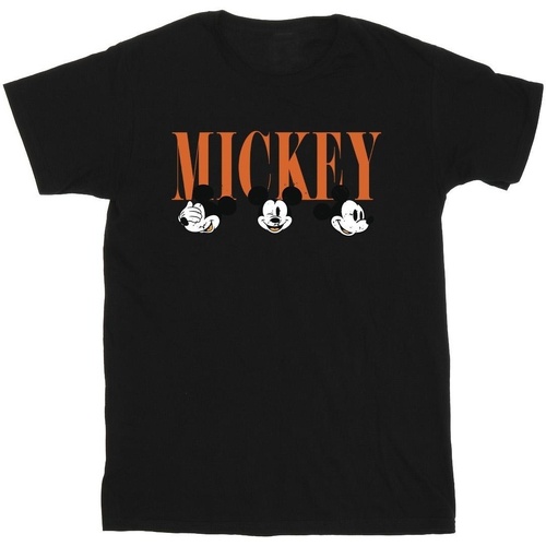 textil Hombre Camisetas manga larga Disney Mickey Mouse Faces Negro
