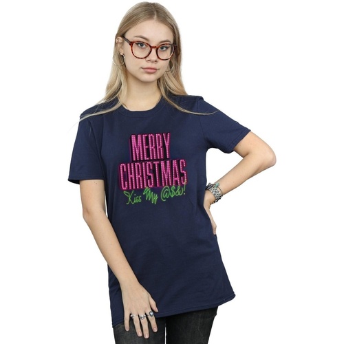 textil Mujer Camisetas manga larga National Lampoon´s Christmas Va Kiss My Ass Azul