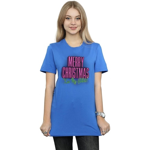 textil Mujer Camisetas manga larga National Lampoon´s Christmas Va Kiss My Ass Azul