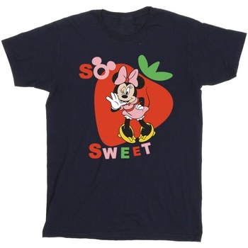 textil Hombre Camisetas manga larga Disney Minnie Mouse So Sweet Strawberry Azul