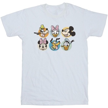 textil Hombre Camisetas manga larga Disney Mickey Mouse And Friends Faces Blanco