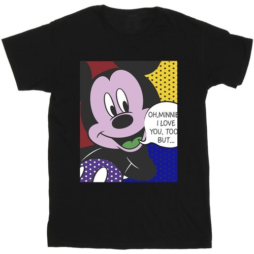 textil Hombre Camisetas manga larga Disney Mickey Mouse Oh Minnie Pop Art Negro