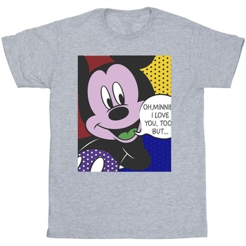 textil Hombre Camisetas manga larga Disney Mickey Mouse Oh Minnie Pop Art Gris
