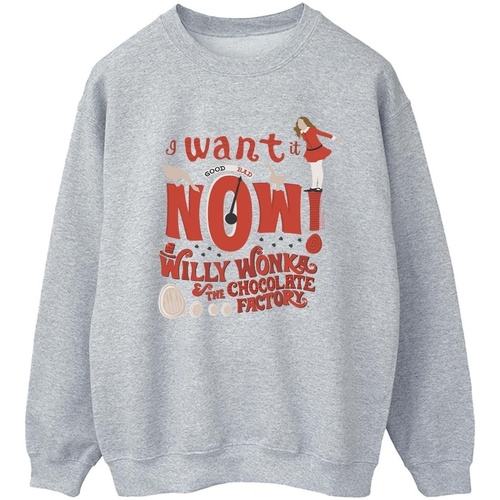 textil Mujer Sudaderas Willy Wonka Verruca Salt I Want It Now Gris