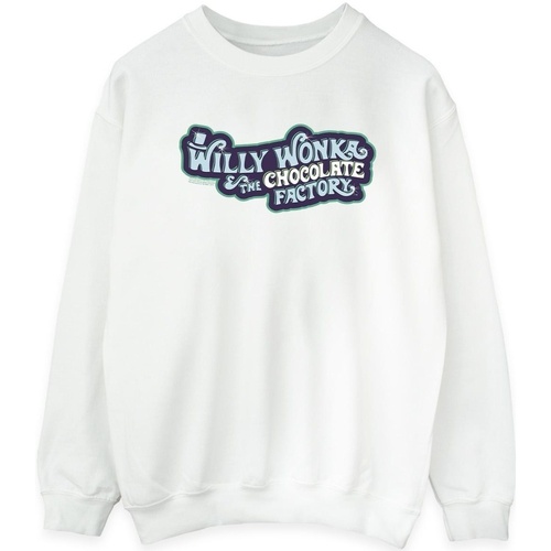 textil Mujer Sudaderas Willy Wonka Chocolate Factory Logo Blanco