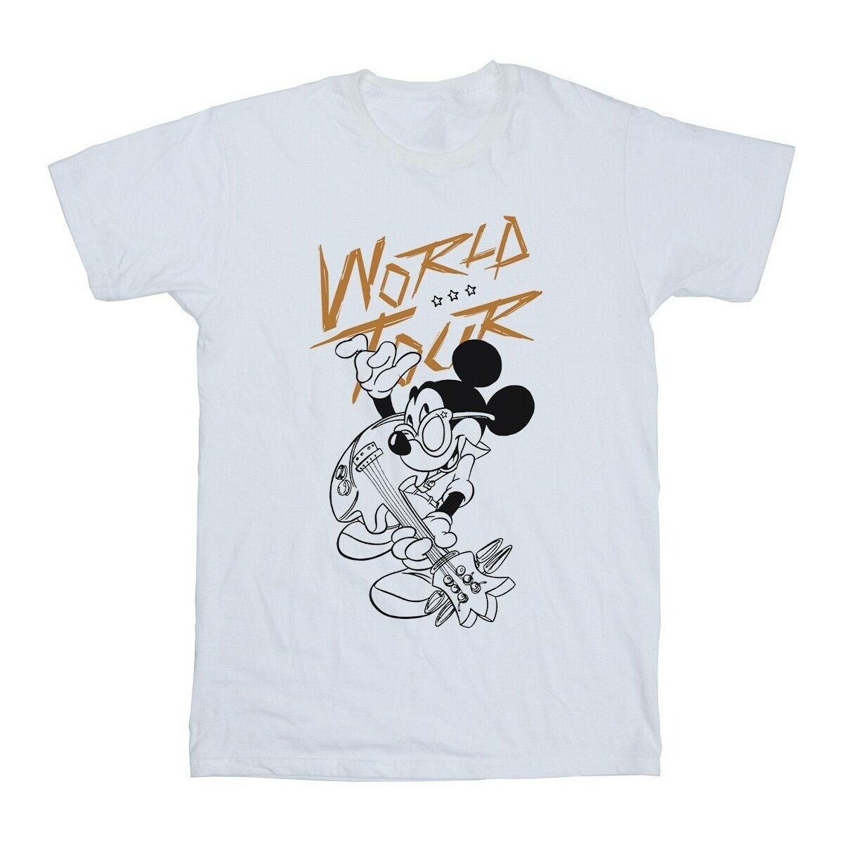 textil Hombre Camisetas manga larga Disney Mickey Mouse World Tour Line Blanco