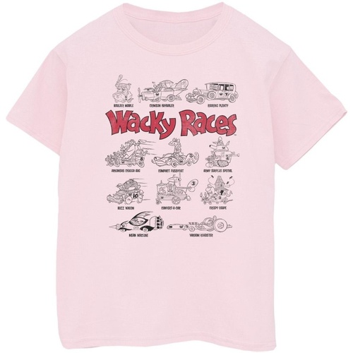 textil Niña Camisetas manga larga Wacky Races Car Lineup Rojo