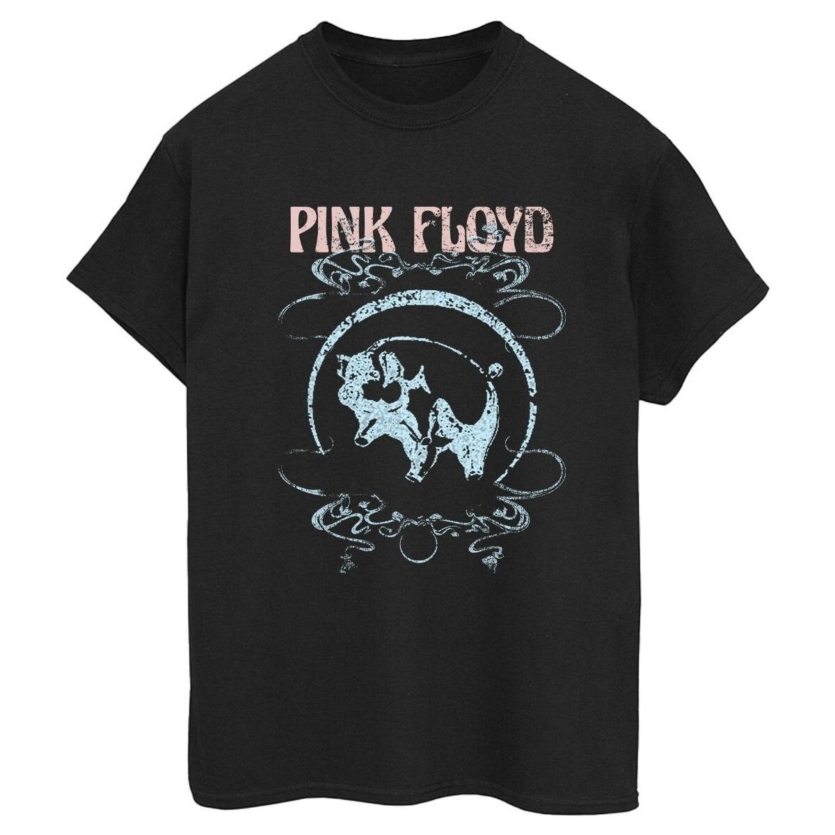textil Mujer Camisetas manga larga Pink Floyd Pig Swirls Negro