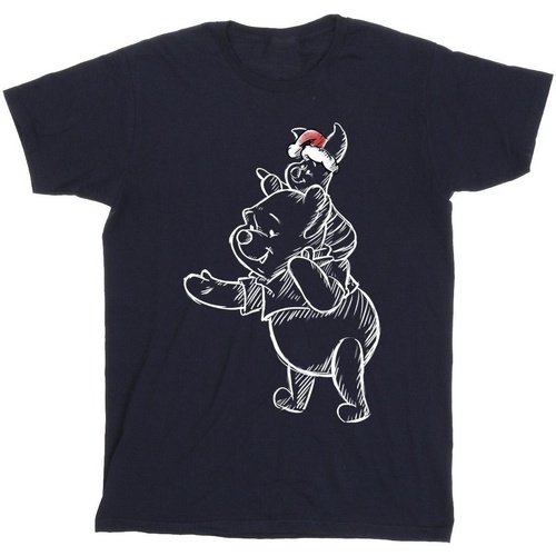 textil Niña Camisetas manga larga Disney Winnie The Pooh Piglet Christmas Azul