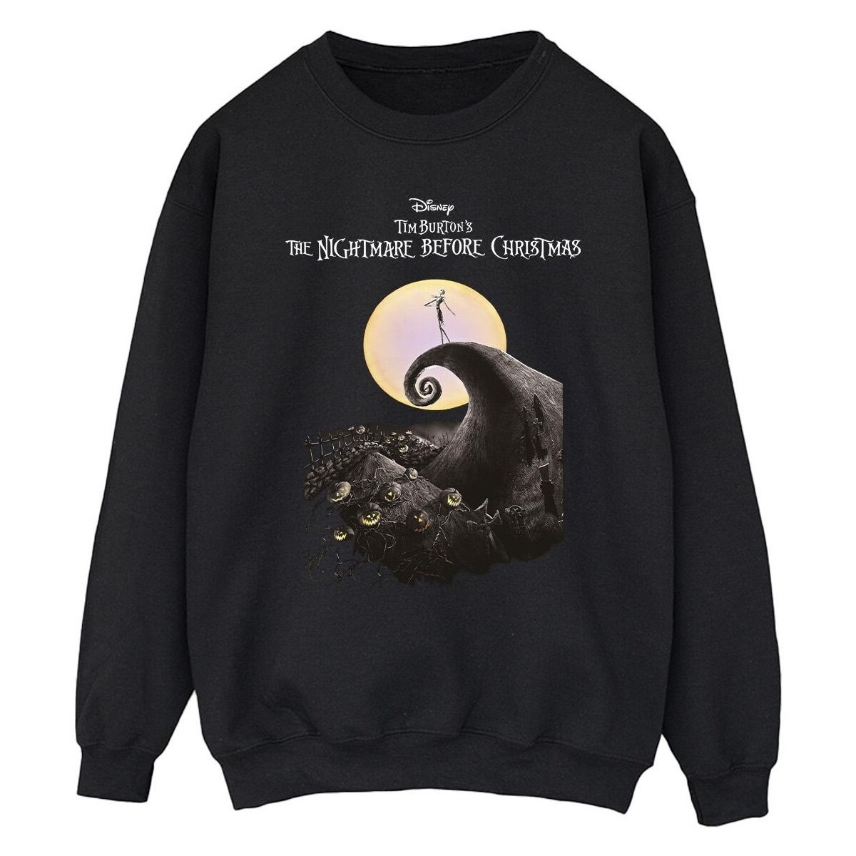 textil Hombre Sudaderas Nightmare Before Christmas Moon Poster Negro