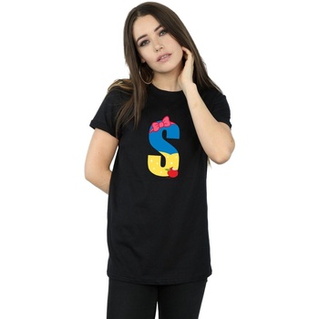 textil Mujer Camisetas manga larga Disney Alphabet S Is For Snow White Negro
