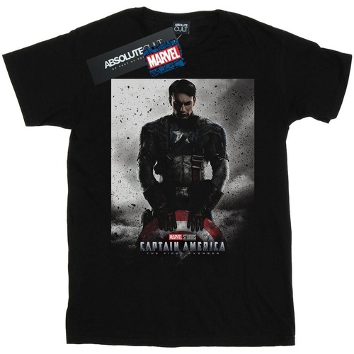 textil Hombre Camisetas manga larga Marvel Studios Captain America The First Avenger Poster Negro