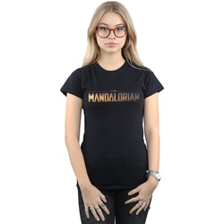 textil Mujer Camisetas manga larga Disney The Mandalorian Series Logo Negro