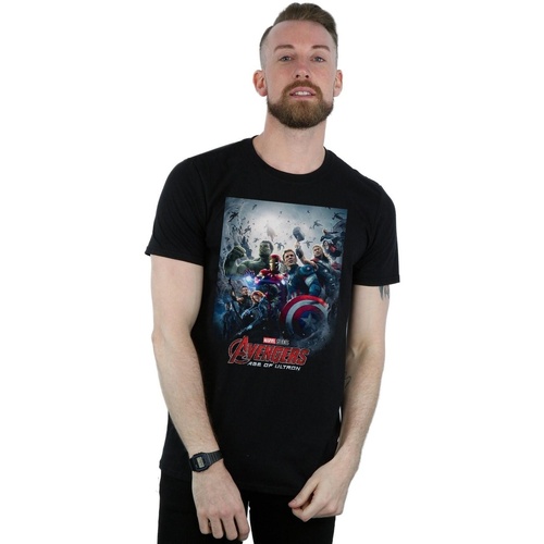 textil Hombre Camisetas manga larga Marvel Studios Avengers Age Of Ultron Poster Negro