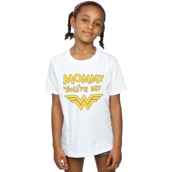 textil Niña Camisetas manga larga Dc Comics Wonder Woman Mummy You're My Hero Blanco