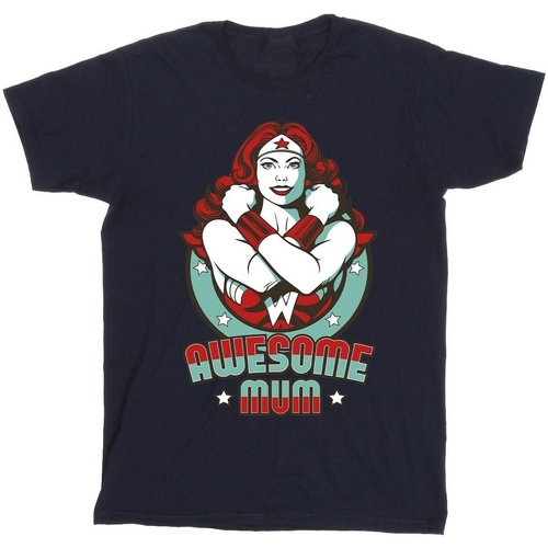 textil Niña Camisetas manga larga Dc Comics Wonder Woman Wonderful Mum Azul