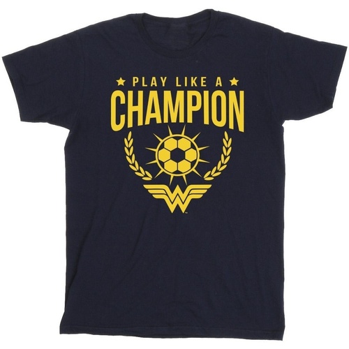textil Niña Camisetas manga larga Dc Comics Wonder Woman Play Like A Champion Azul