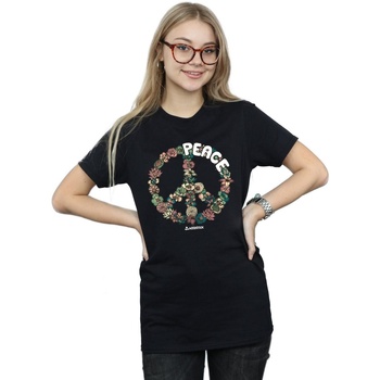 textil Mujer Camisetas manga larga Woodstock Floral Peace Negro