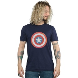 textil Hombre Camisetas manga larga Marvel Captain America Sketched Shield Azul