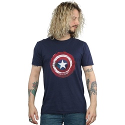 textil Hombre Camisetas manga larga Marvel Captain America Splatter Shield Azul