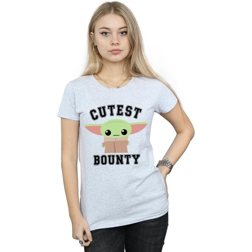 textil Mujer Camisetas manga larga Disney The Mandalorian Cutest Bounty Gris