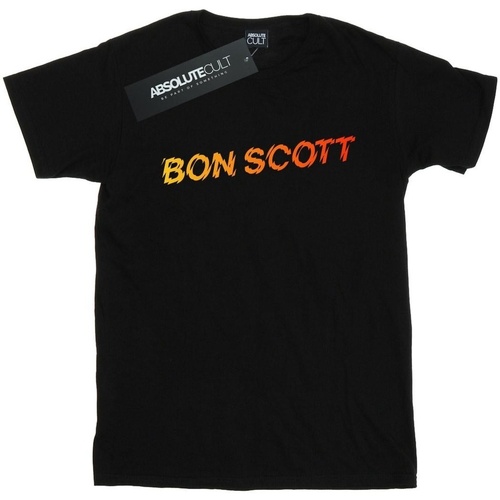 textil Mujer Camisetas manga larga Bon Scott Shattered Logo Negro