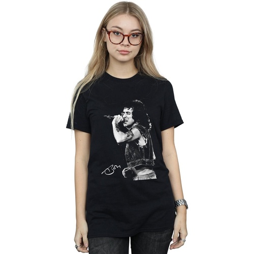 textil Mujer Camisetas manga larga Bon Scott Signed Photo Negro
