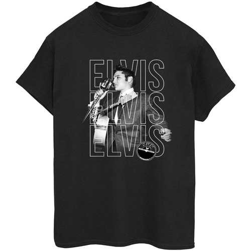 textil Mujer Camisetas manga larga Elvis Triple Logo Portrait Negro