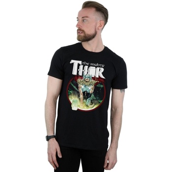 textil Hombre Camisetas manga larga Marvel The Mighty Thor Poster Negro