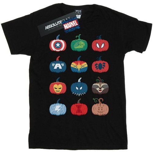 textil Hombre Camisetas manga larga Marvel Avengers Pumpkin Icons Negro