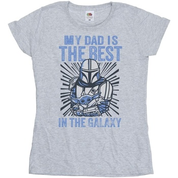 textil Mujer Camisetas manga larga Disney Mandalorian Best Dad Gris