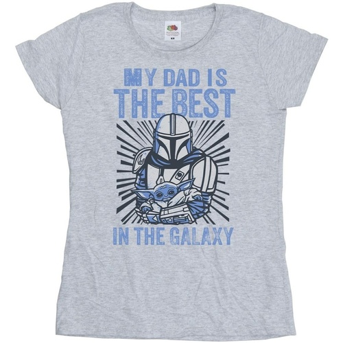 textil Mujer Camisetas manga larga Disney Mandalorian Best Dad Gris