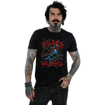 textil Hombre Camisetas manga larga Marvel Black Widow Web Negro