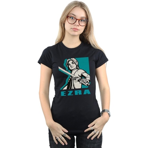 textil Mujer Camisetas manga larga Disney Rebels Ezra Negro