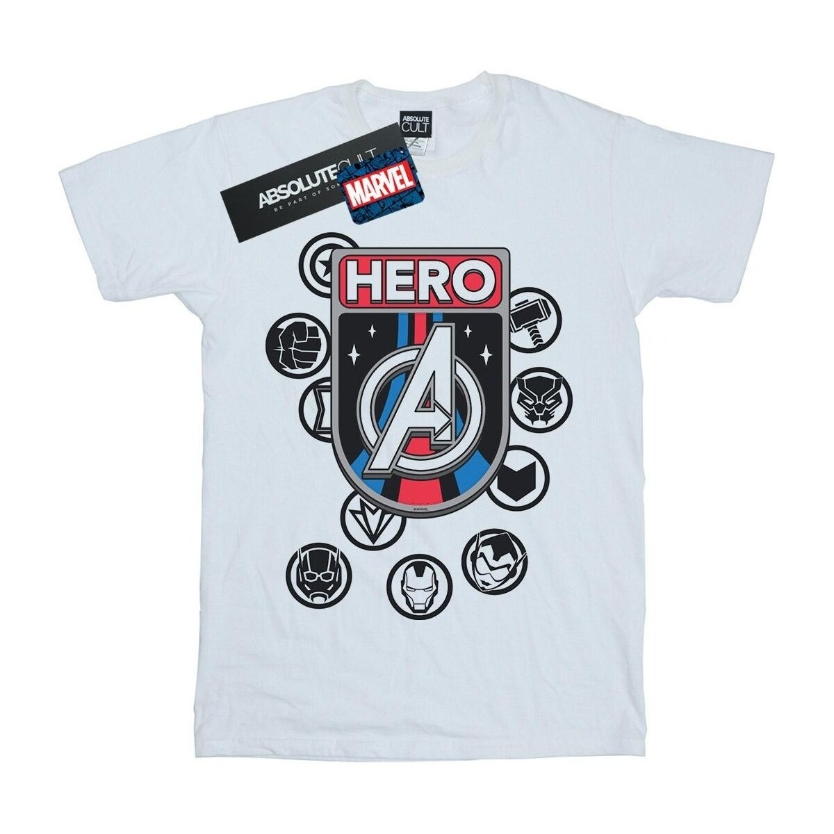 textil Hombre Camisetas manga larga Marvel Hero Badge Blanco