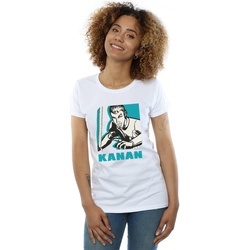 textil Mujer Camisetas manga larga Disney Rebels Kanan Blanco